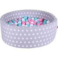 Foto von "Bällebad soft - ""Grey white dots"" - 300 Bälle (rose