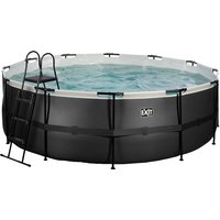 Foto von EXIT Black Leather Pool ø427x122cm mit Sandfilterpumpe - schwarz