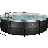 Foto von EXIT Black Leather Pool ø450x122cm mit Sandfilterpumpe - schwarz