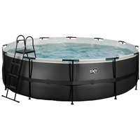 Foto von EXIT Black Leather Pool ø488x122cm mit Sandfilterpumpe - schwarz