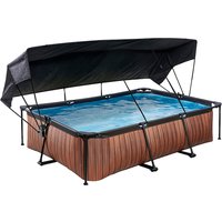 Foto von EXIT Wood Pool 300x200x65cm mit Sonnensegel und Filterpumpe - braun