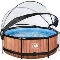 Foto von EXIT Wood Pool ø244x76cm mit Abdeckung und Filterpumpe - braun