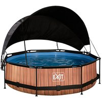 Foto von EXIT Wood Pool ø300x76cm mit Sonnensegel und Filterpumpe - braun