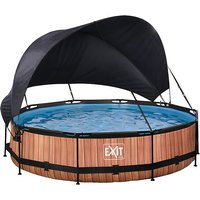 Foto von EXIT Wood Pool ø360x76cm mit Sonnensegel und Filterpumpe - braun