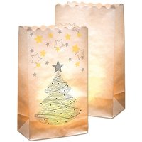 Foto von Lichtertüten aus Papier Motiv Weihnachtsbaum