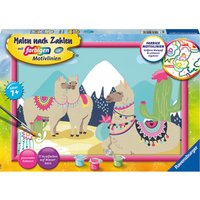 Foto von Malen nach Zahlen Glückliche Lamas