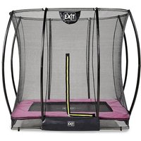 Foto von Trampolin Silhouette Ground Rechteckig 153x214 (5x7ft) + Sicherheitsnetz (Pink) rosa